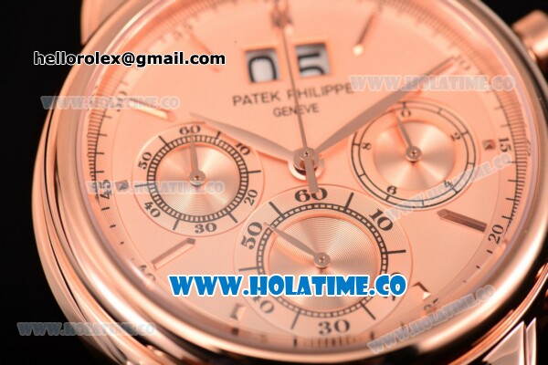 Patek Philippe Grand Complication Chrono Miyota OS20 Quartz Rose Gold Case with Beige Dial and Stick Markers - Click Image to Close